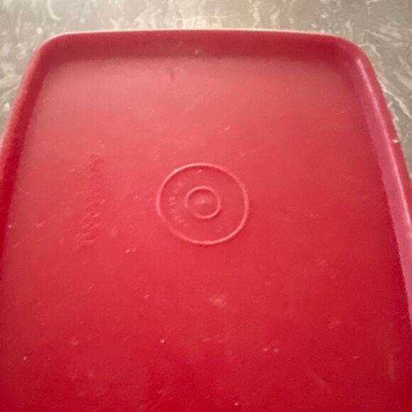 Vintage Tupperware Box with Red Lid Container - Picture 1 of 7